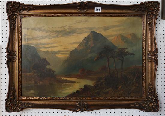 W Richards (exh. 1884-1894), oil on canvas, On the Coe, Glencoe, signed, inscribed verso